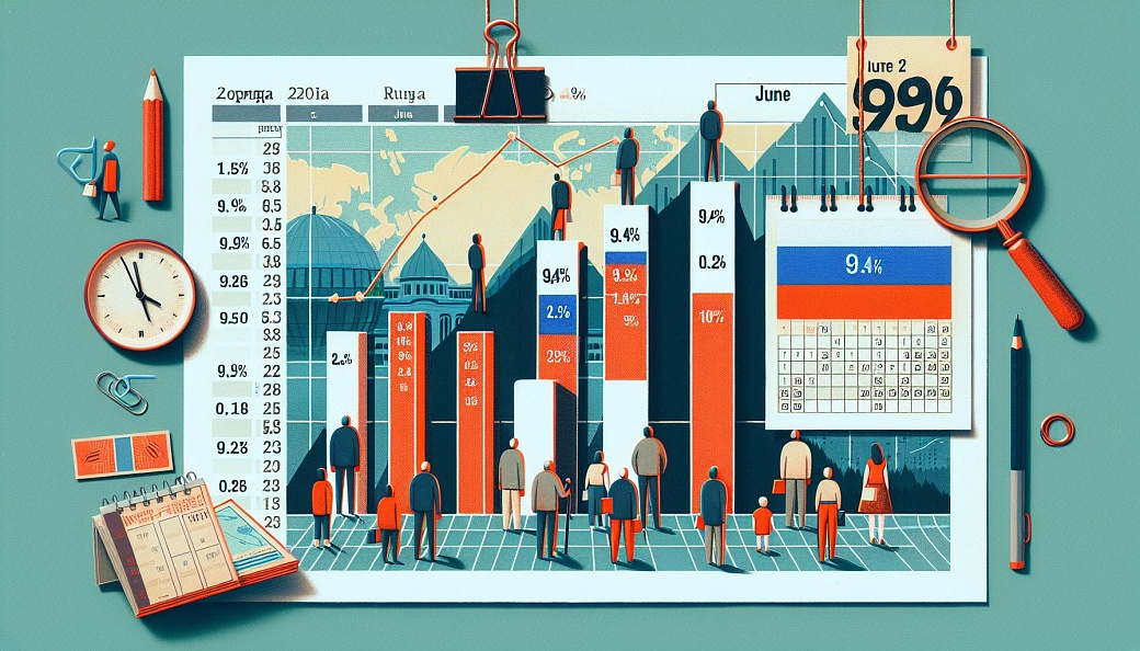 Инфляция в России в июне 2025 года снизилась до 9,4%, потребительские цены выросли на 0,2%