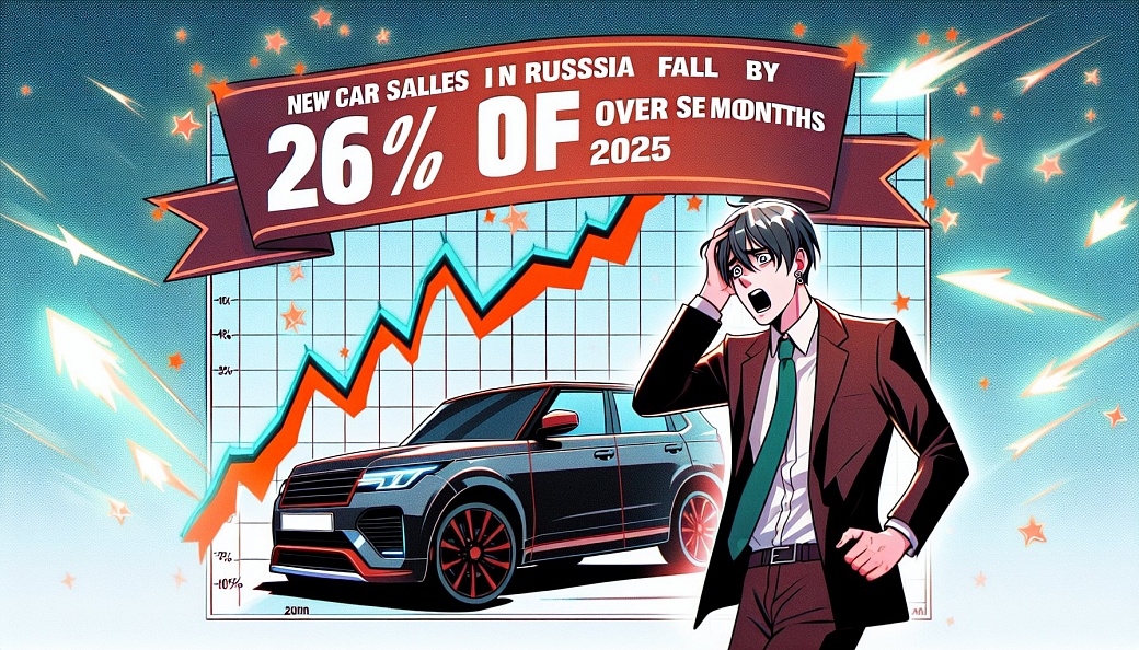 Продажи новых автомобилей в России упали на 26% за семь месяцев 2025 года