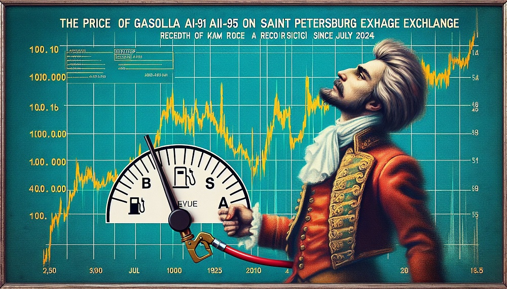 Цена бензина АИ-95 на Петербургской бирже достигла рекорда с июля 2024 года