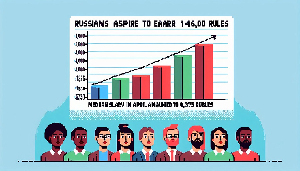 Россияне хотят зарабатывать 146 000 рублей, медианная зарплата в апреле составила 97 375 рублей