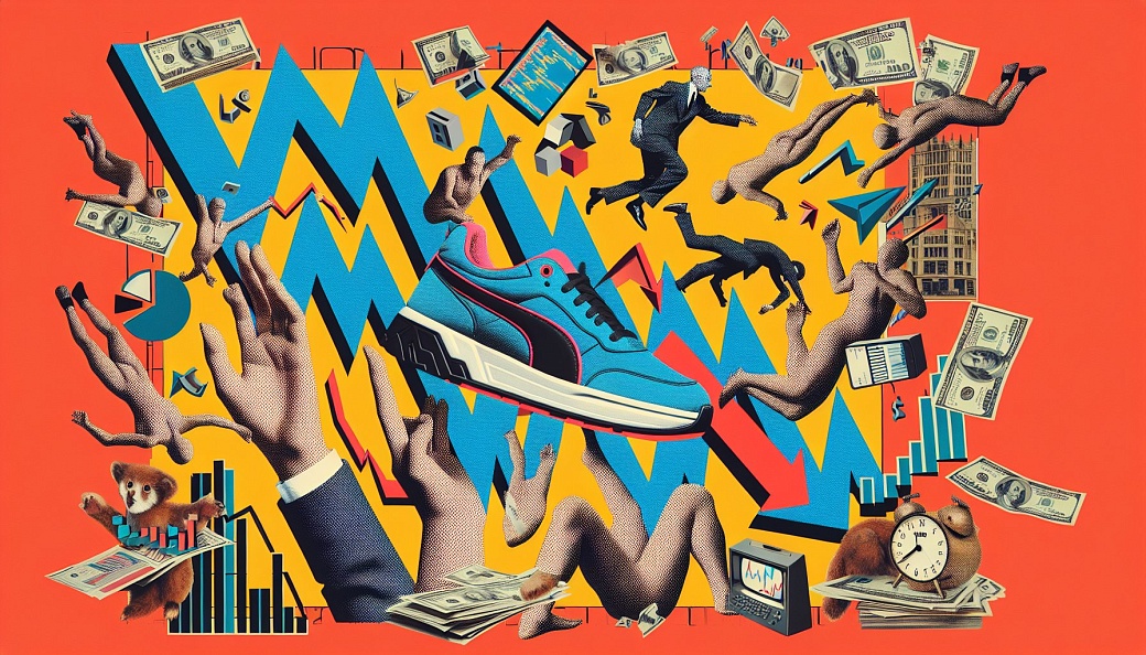 Акции Puma рухнули на 15% из-за слабого квартального отчета.