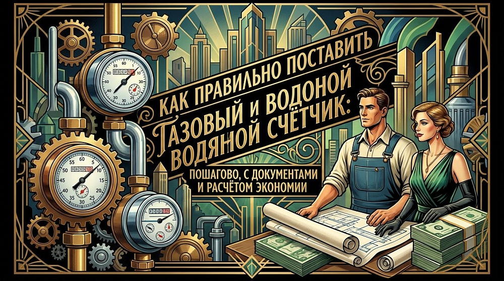 Как правильно поставить газовый и водяной счётчик: пошагово, с документами и расчётом экономии
