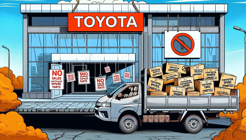 Toyota возобновлять продажи автомобилей в России не планирует, но продолжает поставки запчастей