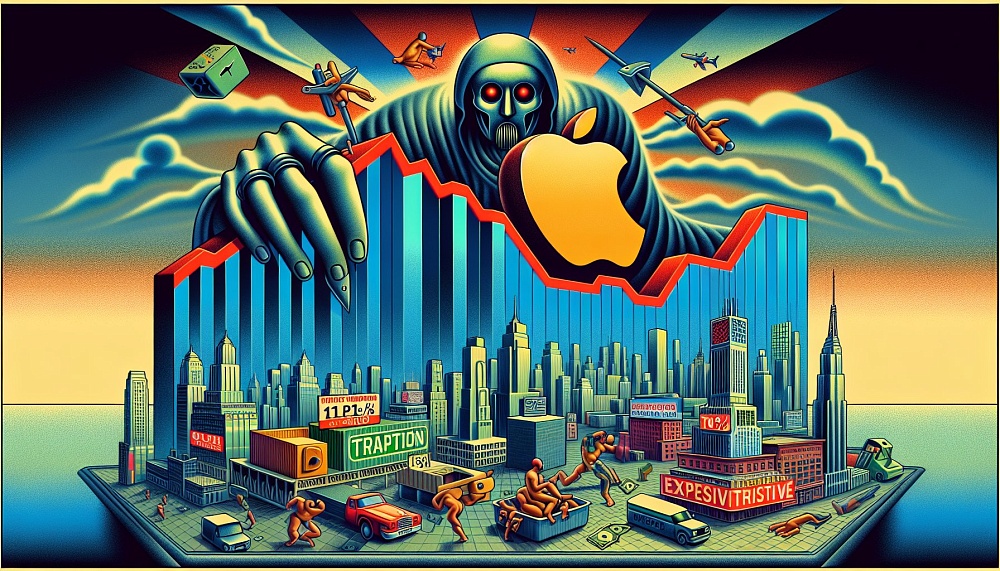 Капитализация Apple упала на 23% из-за пошлин Трампа, уступив лидерство в рейтинге дорогих компаний.
