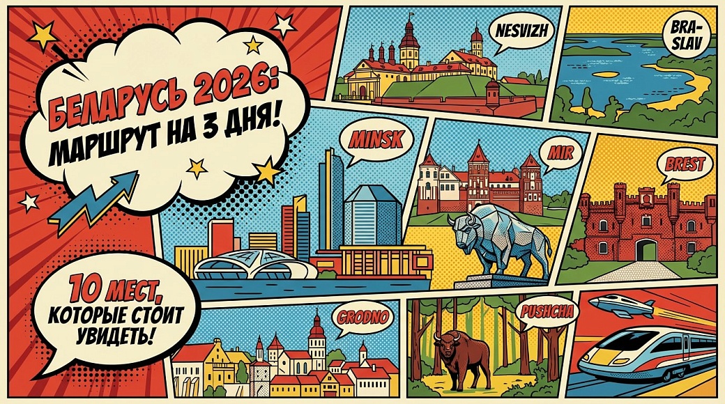 Маршрут на 3 дня по Беларуси: 10 мест, которые стоит увидеть в 2026 году