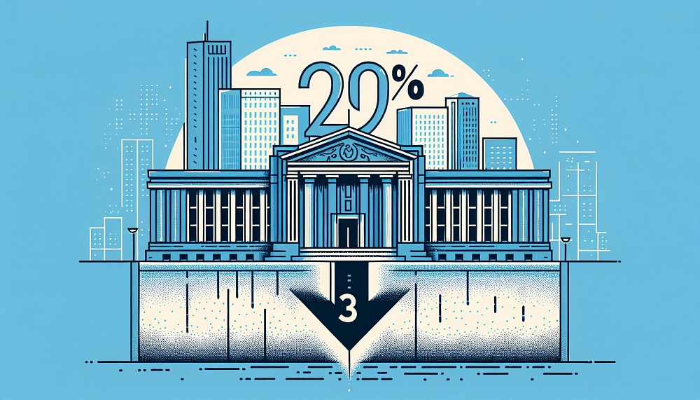 ЦБ РФ снизил ключевую ставку до 20% впервые за 3 года.