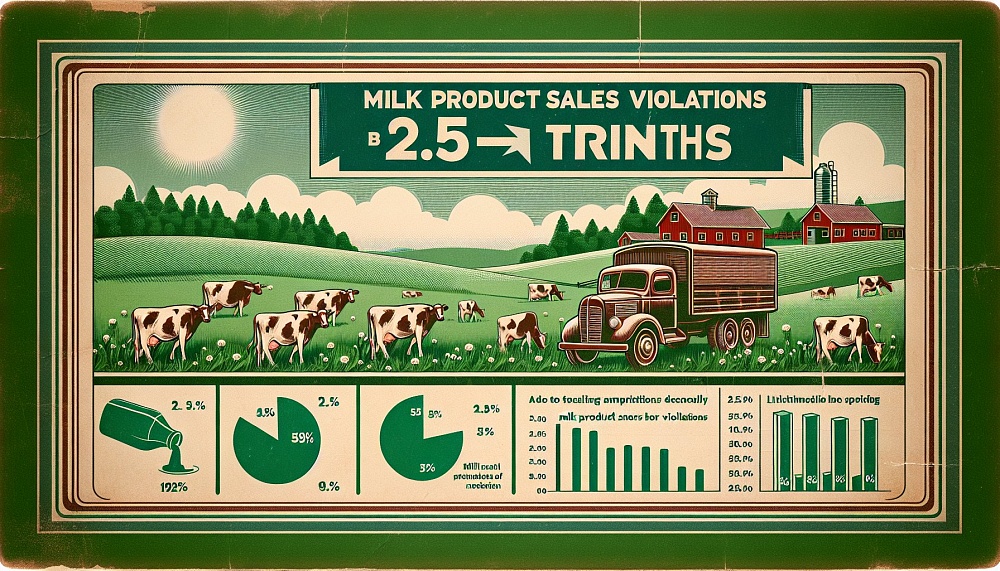 Нарушения в продаже молочной продукции сократились в 2,5 раза за первые пять месяцев 2025 года.