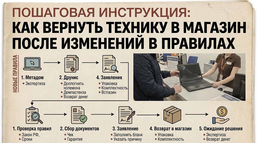 Пошаговая инструкция: как вернуть технику в магазин после изменений в правилах