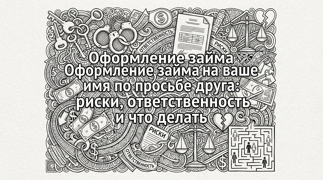Оформление займа на ваше имя по просьбе друга: риски, ответственность и что делать