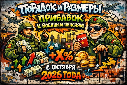 Порядок и размеры прибавок к военным пенсиям с октября 2026 года