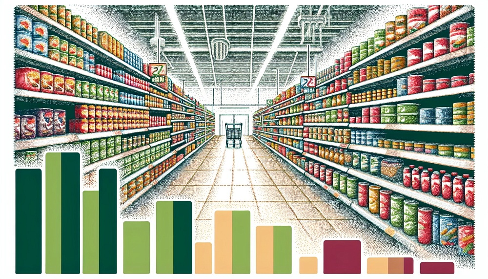 Рост продаж продуктов питания в России замедлился до 2,1% в начале 2024 года